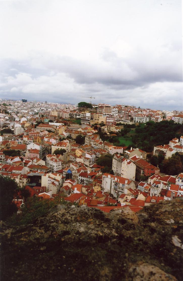View of Lisbon from high above at Castelo de Sao Jorge